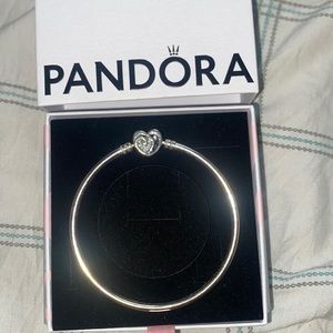 Pandora Forever and Ever Heart Shaped Bangle.